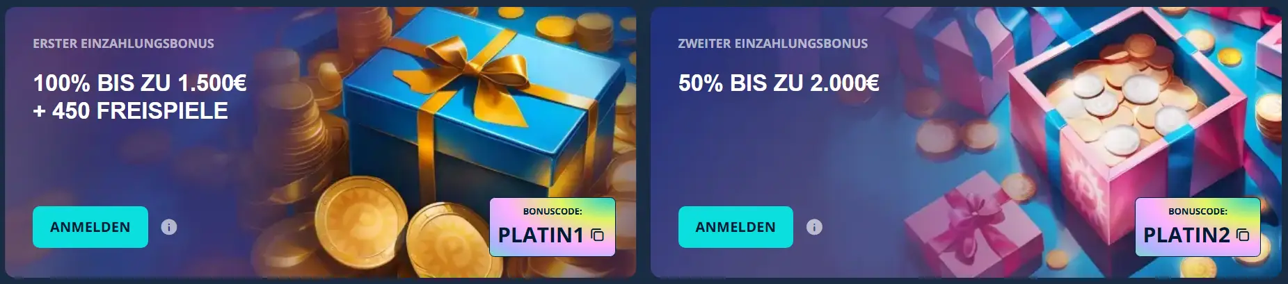 Platincasino Willkommenspaket